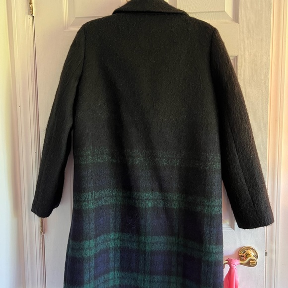 Zac Posen Ebony Plaid Ombré Hudson Wool-Blend Coat - Picture 2 of 4